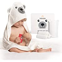 Momcozy Bambú Juego de Toallas de Baño para Bebé- Toalla Bebe Capucha 1 Pieza- Toalla Bebe 3 Piezas- Guante de Baño para…